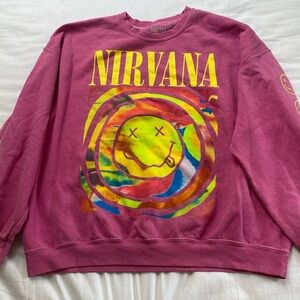 Hi! Im selling a pink nirvana crew neck from urban outfitters!